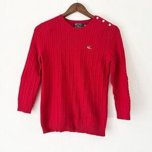 American Living Preppy Cable Knit Sweater Americana Small Old Money Ralph Lauren